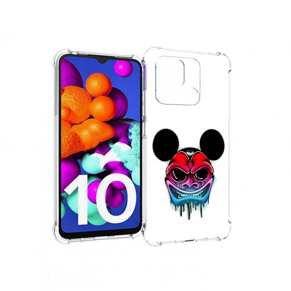 

Чехол MyPads Tocco для Xiaomi Redmi 10C микки в маске, Прозрачный, Tocco