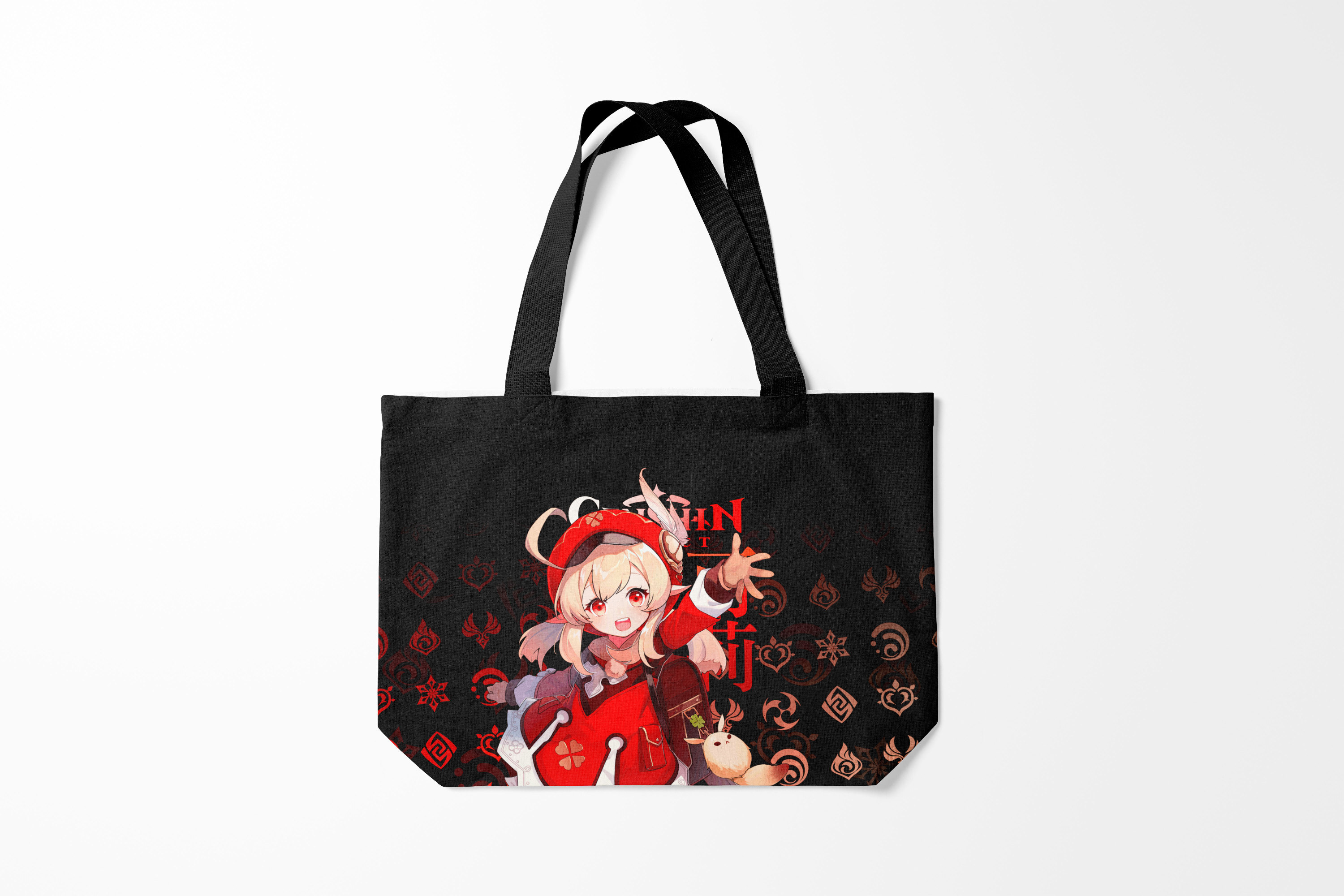 

Сумка шoппер унисекс Burnettie Genshin Impact Кли, черный, Genshin Impact Кли