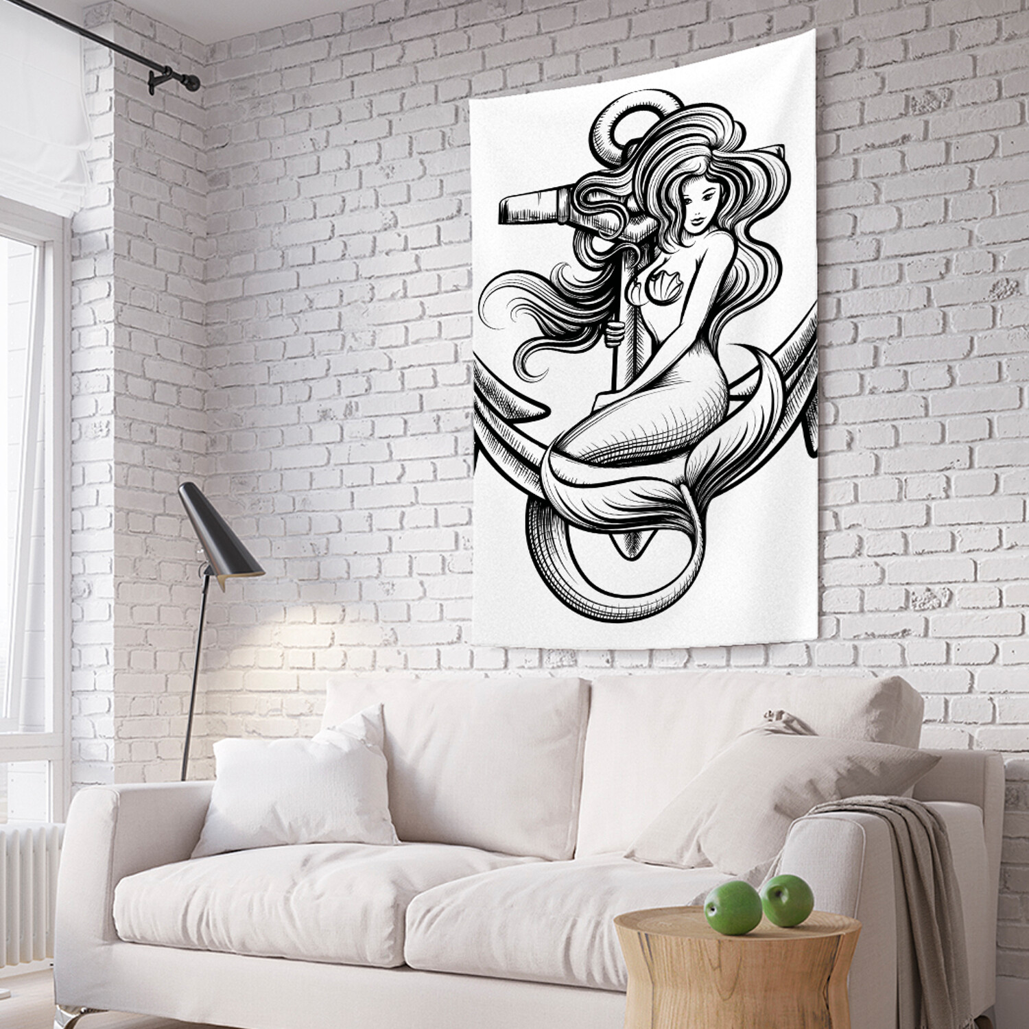 

Вертикальное фотопанно на стену JoyArty Русалка на якоре 150x200 см, Русалка на якоре