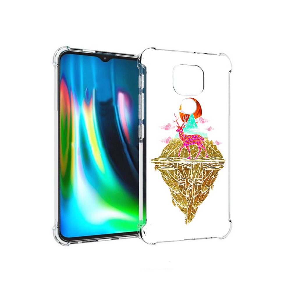 

Чехол MyPads Tocco для Motorola Moto E7 Plus розовый олень абстракция (PT155921.339.586), Прозрачный, Tocco