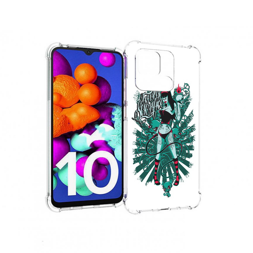 

Чехол MyPads Tocco для Xiaomi Redmi 10C нарисованная девушка в татуировках, Прозрачный, Tocco
