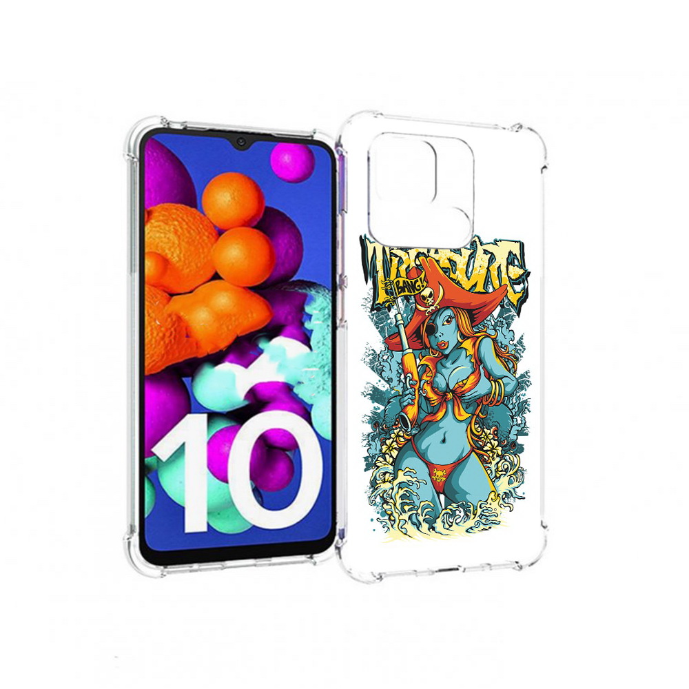 

Чехол MyPads Tocco для Xiaomi Redmi 10C нарисованная синяя девушка комикс, Прозрачный, Tocco