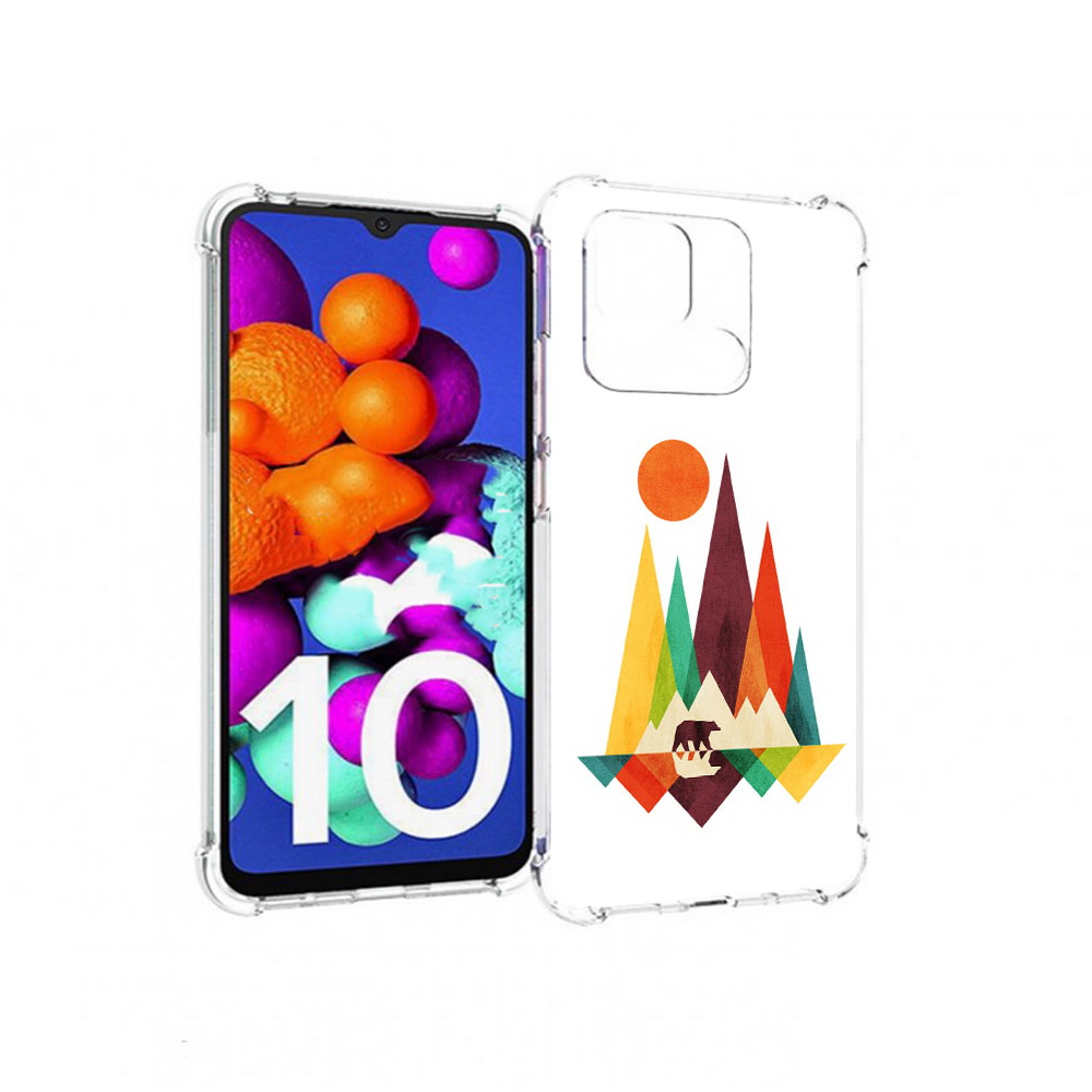 

Чехол MyPads Tocco для Xiaomi Redmi 10C нарисованные горы с медведем, Прозрачный, Tocco