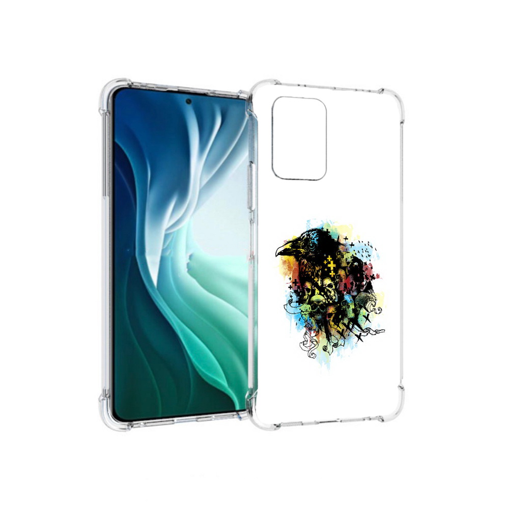 Чехол MyPads Tocco для Xiaomi Redmi Note 10 Pro 5G ворон и черепа (PT162244.283.273)
