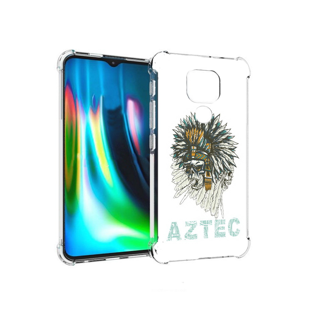 

Чехол MyPads Tocco для Motorola Moto E7 Plus скелет индеец (PT155921.339.602), Прозрачный, Tocco