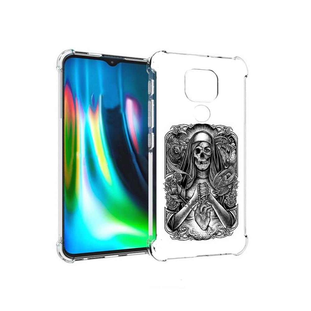 

Чехол MyPads Tocco для Motorola Moto E7 Plus скелет с сердцем (PT155921.339.603), Прозрачный, Tocco