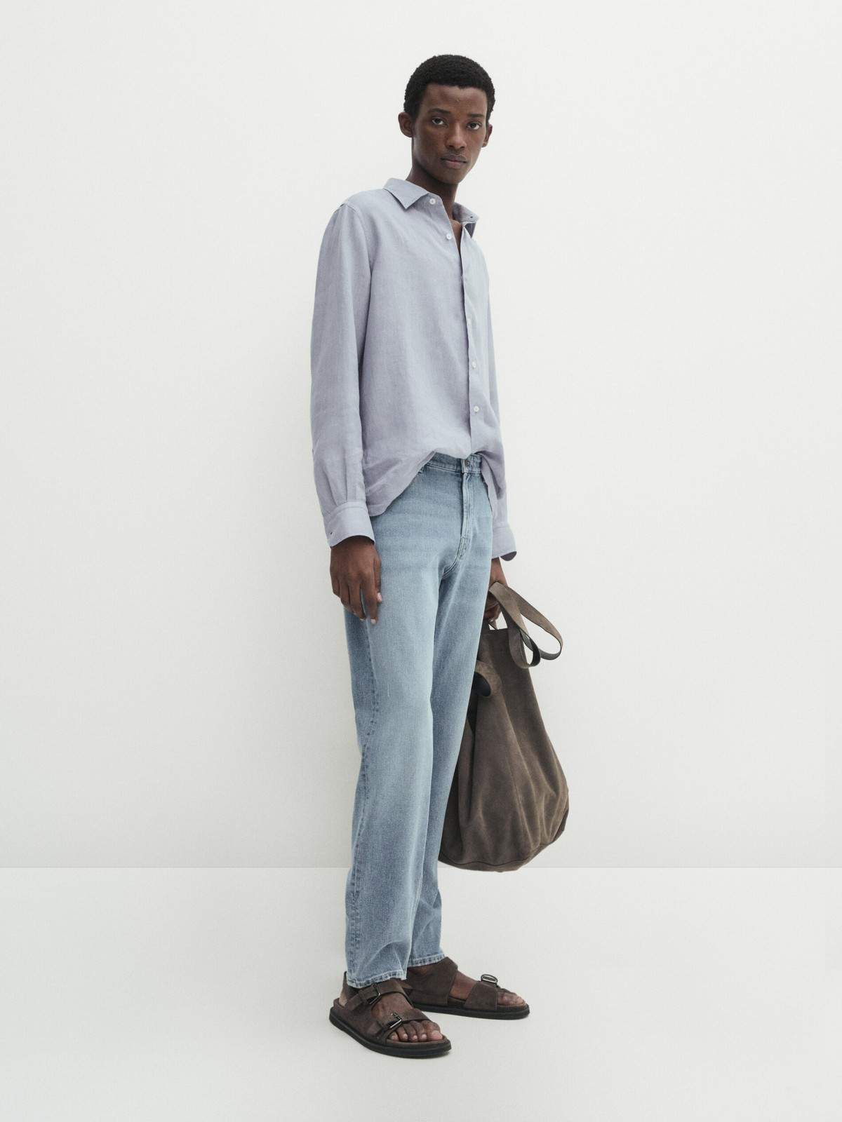 

Рубашка мужская Massimo Dutti 0186/446-I2024 голубая XL, Голубой, 0186/446-I2024