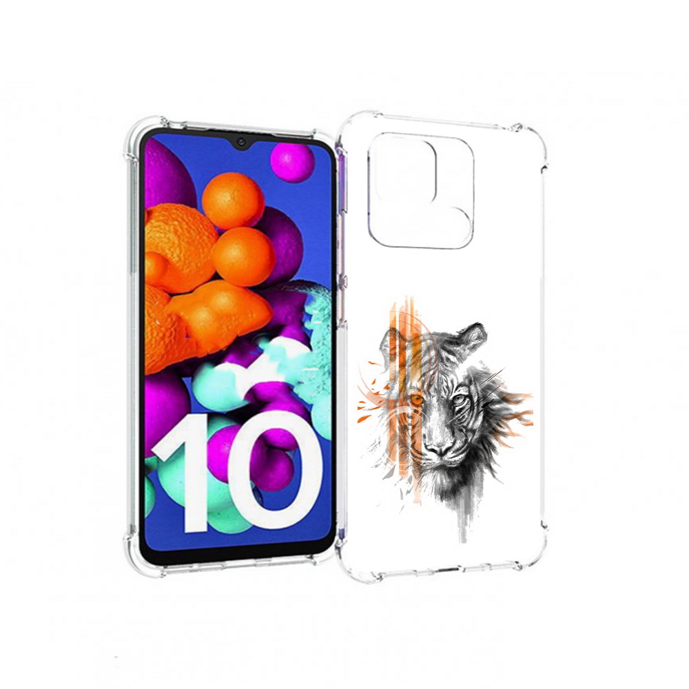 

Чехол MyPads Tocco для Xiaomi Redmi 10C огненный тигр, Прозрачный, Tocco