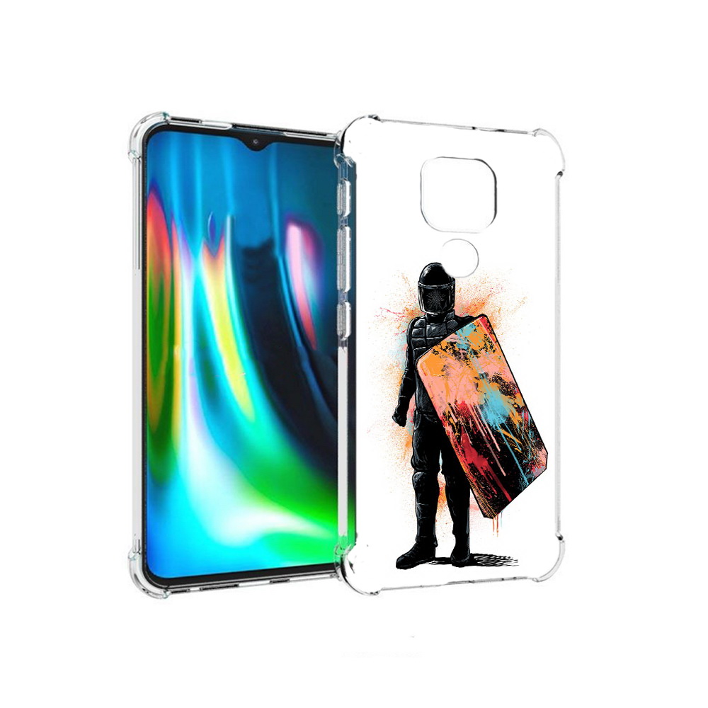 

Чехол MyPads Tocco для Motorola Moto E7 Plus солдат с красочным щитом (PT155921.339.614), Прозрачный, Tocco