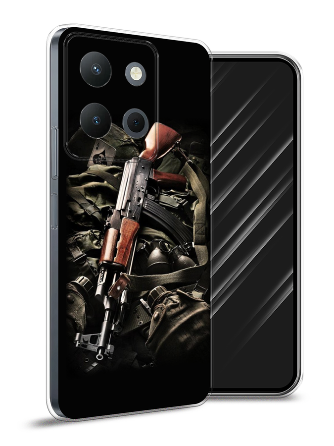 

Чехол Awog на Vivo Y36 4G "Автомат", Черный;коричневый;серый, 269250-1