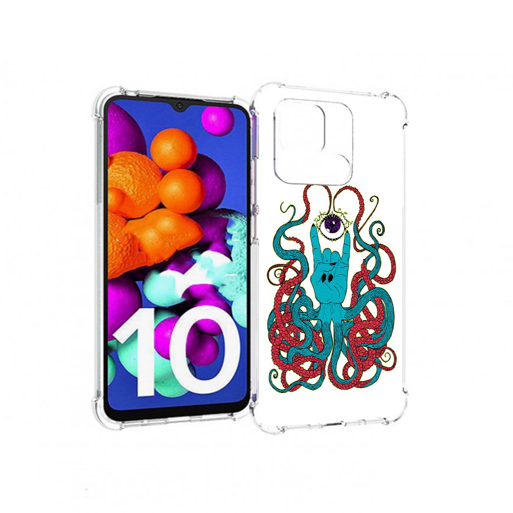 

Чехол MyPads Tocco для Xiaomi Redmi 10C осьминог-рука абстракция, Прозрачный, Tocco