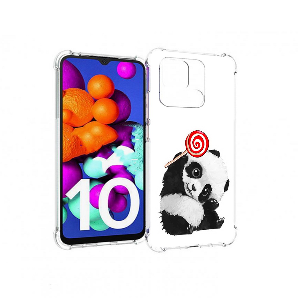 

Чехол MyPads Tocco для Xiaomi Redmi 10C панда с леденцом, Прозрачный, Tocco