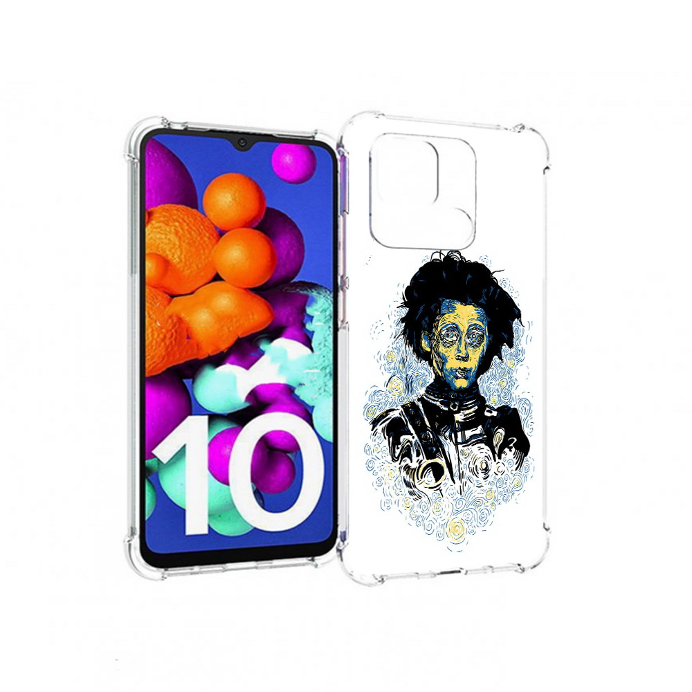 

Чехол MyPads Tocco для Xiaomi Redmi 10C парень черно-белый абстракция, Прозрачный, Tocco