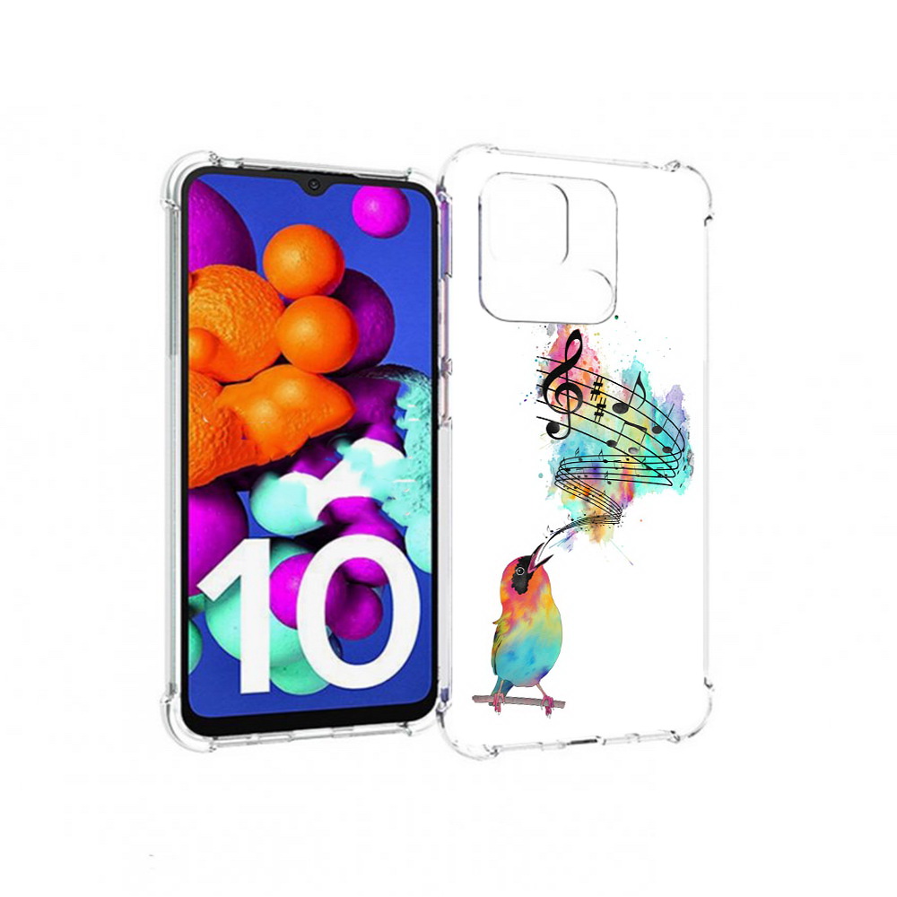 

Чехол MyPads Tocco для Xiaomi Redmi 10C певчая птичка, Прозрачный, Tocco