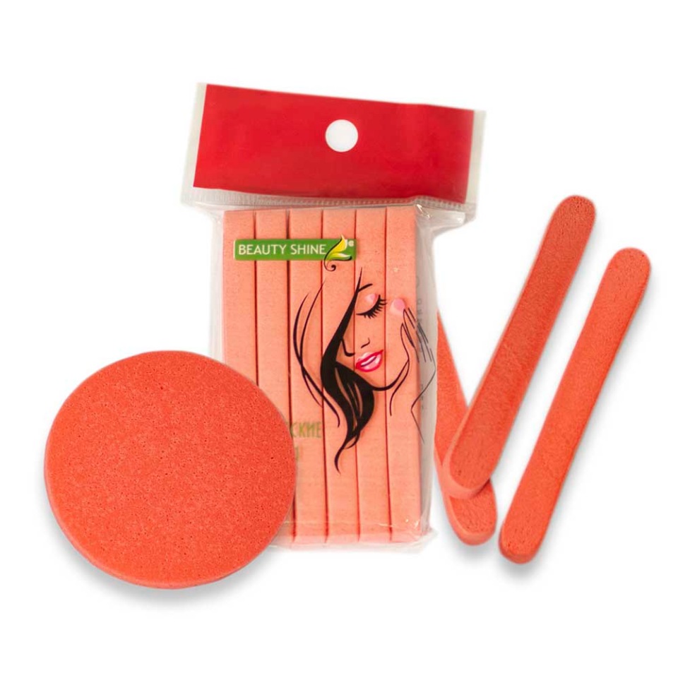 Спонж для умывания Beauty Shine косметический прессованный оранжевый, 12 шт.