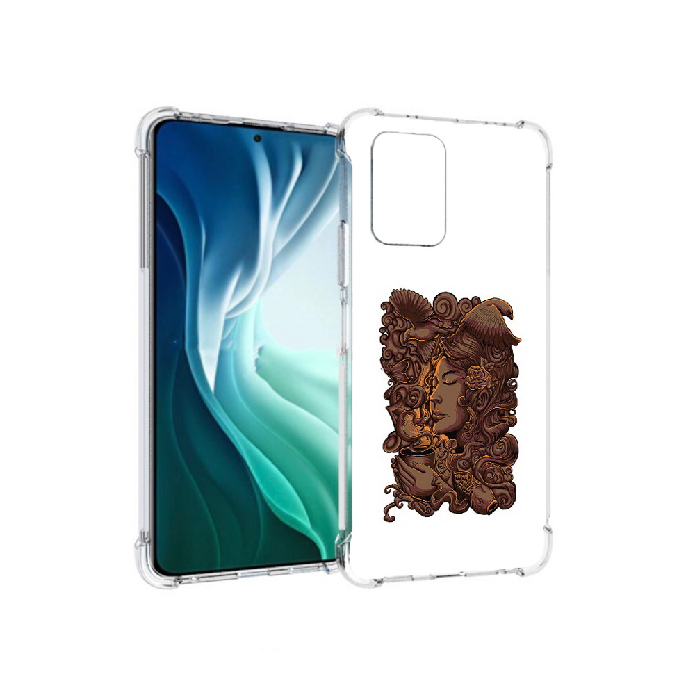 Чехол MyPads Tocco для Xiaomi Redmi Note 10 Pro 5G девушка с длинными волосами абстракция