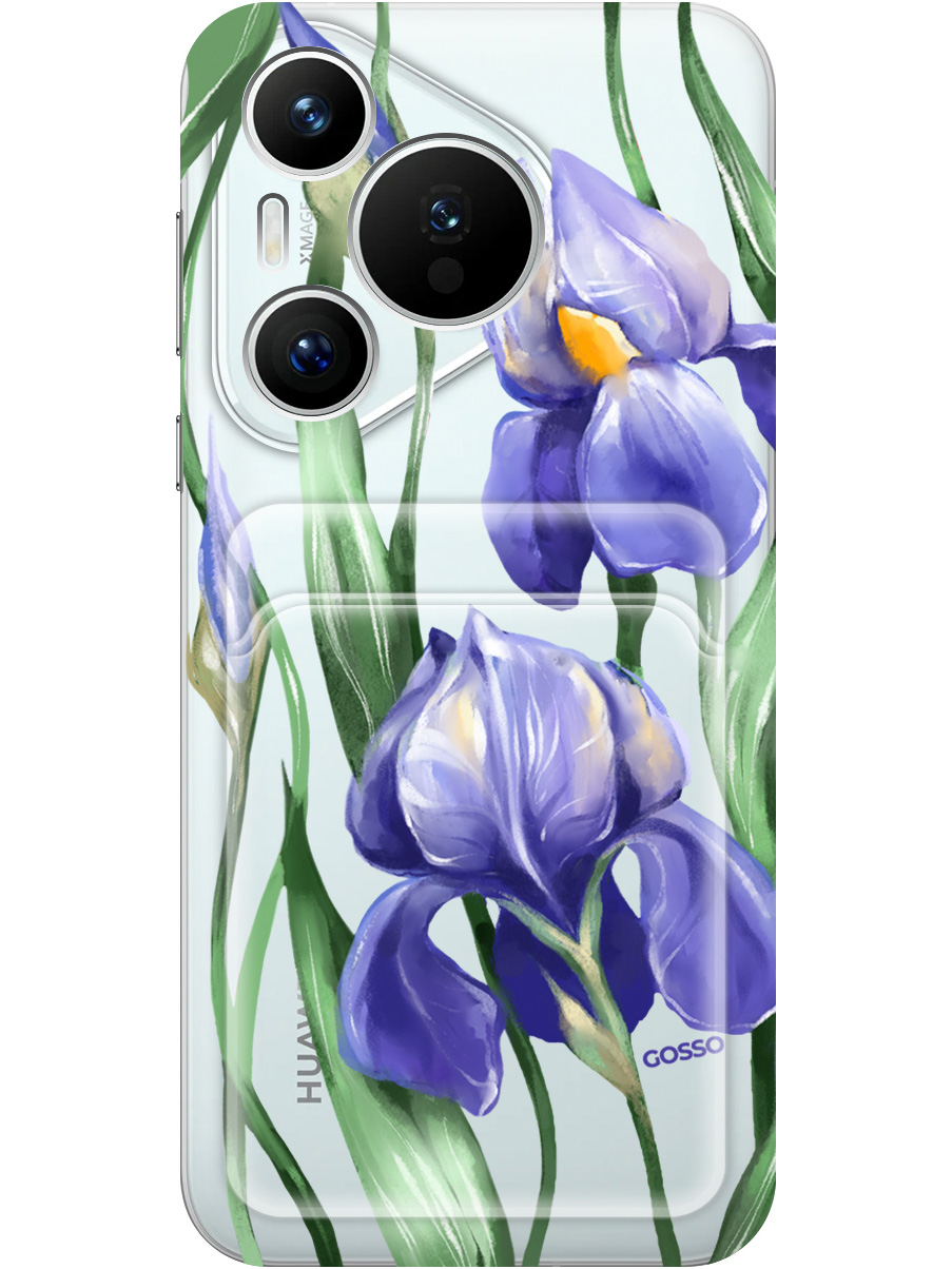 

Силиконовый чехол на Huawei Pura 70 с принтом с карманом для карты прозрачный 794519, Прозрачный;белый;синий, 782624621