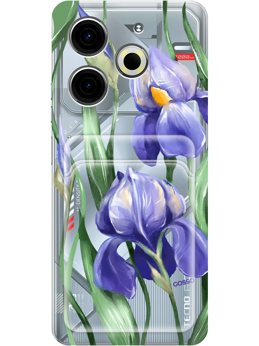 

Силиконовый чехол на Tecno Pova 6 Neo с принтом с карманом для карты прозрачный 794530, Прозрачный;белый;синий, 782634821
