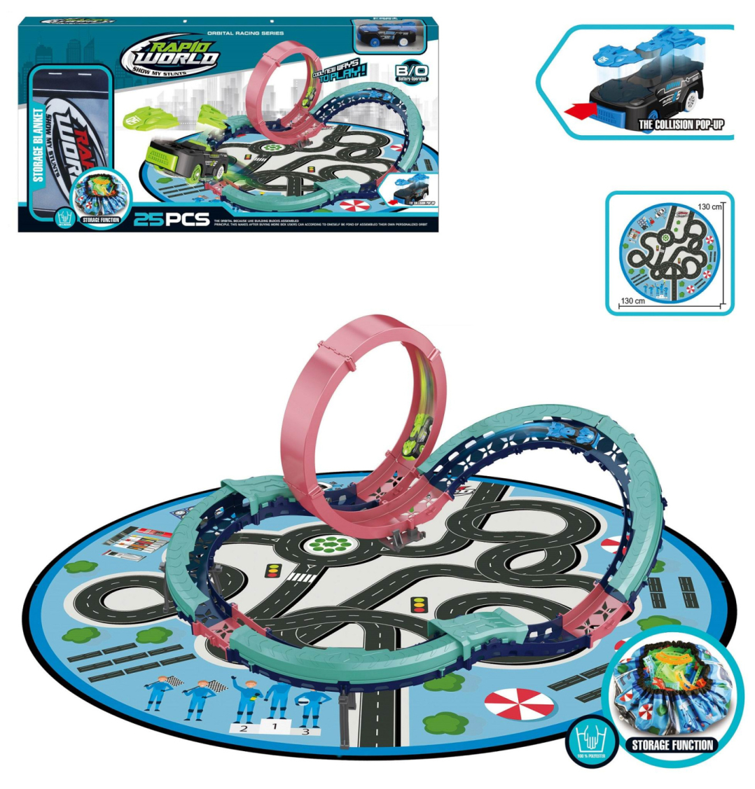 

Трек Junfa с разбивающейся машинкой на батарейках, игровой зоной, в коробке