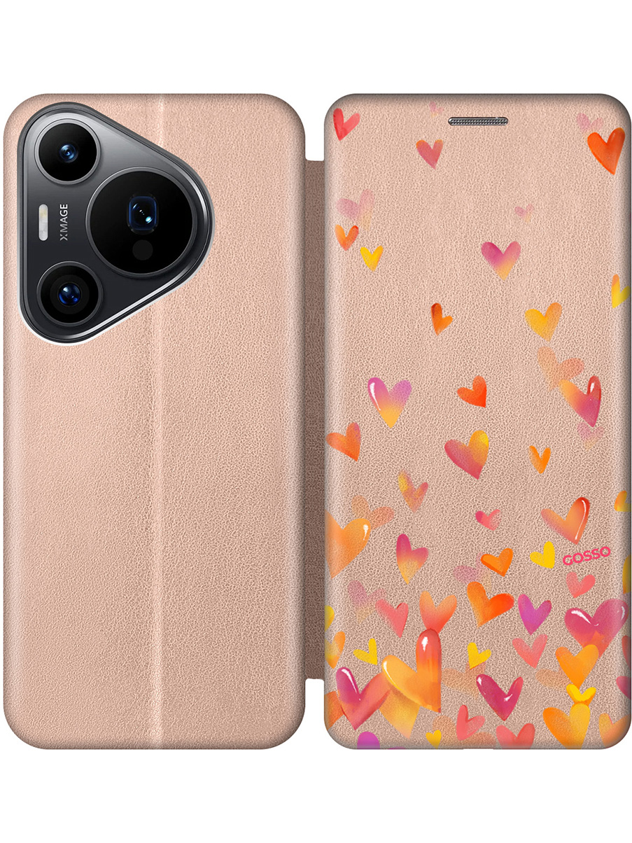 

Чехол-книжка на Huawei Pura 70 Pro / 70 Pro+ с принтом "Летающие сердечки" золотой, Золотистый;прозрачный;желтый;красный;черный, 782625291