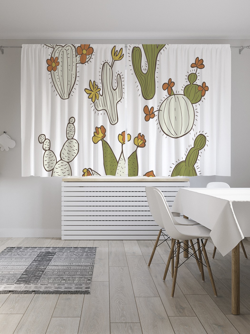 

Классические шторы JoyArty "Милый фон с кактусами", Oxford DeLux, 2 полотна 145x180 см, Милый фон с кактусами