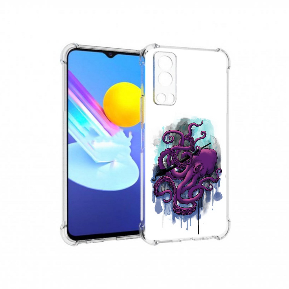 

Чехол MyPads Tocco для Vivo Z3 фиолетовый осьминог (PT226973.411.658), Прозрачный, Tocco