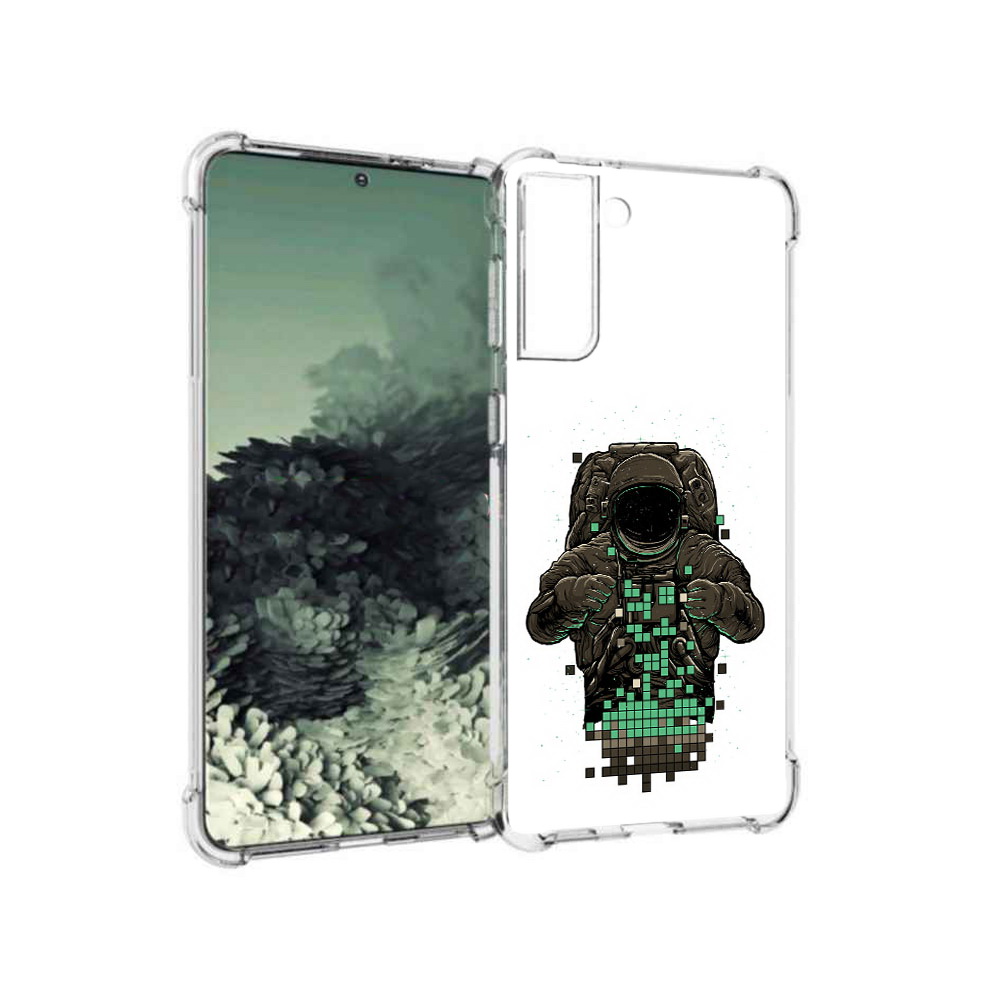 

Чехол MyPads Tocco для Samsung Galaxy S21+ космонавт с пикселями (PT157355.533.394), Прозрачный, Tocco