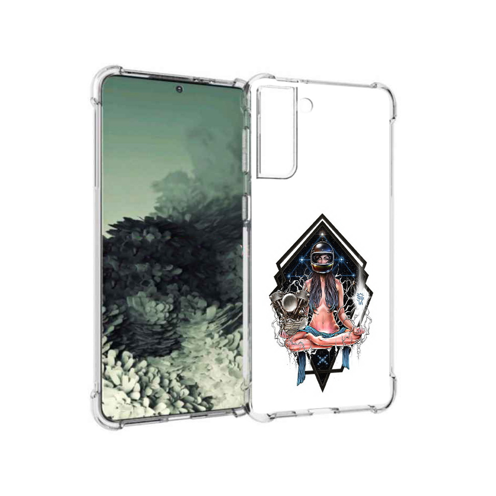 Чехол MyPads Tocco для Samsung Galaxy S21+ красивая девушка в шлеме (PT157355.533.406)