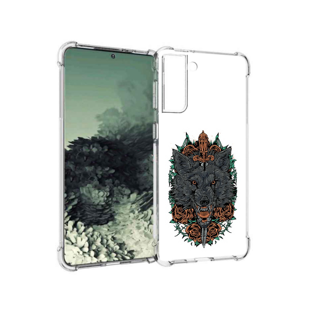 

Чехол MyPads Tocco для Samsung Galaxy S21+ красивый злой волк (PT157355.533.409), Прозрачный, Tocco
