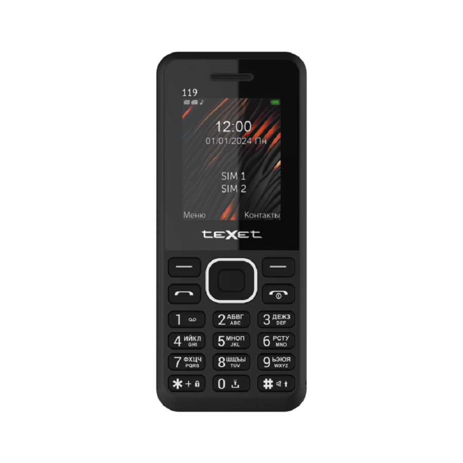 

Мобильный телефон TeXet TM-119 черный (TM-119-BL), TM-119