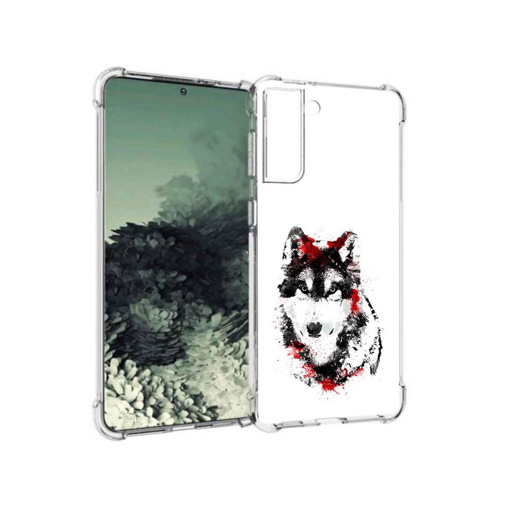 

Чехол MyPads Tocco для Samsung Galaxy S21+ кровавый волк (PT157355.533.416), Прозрачный, Tocco
