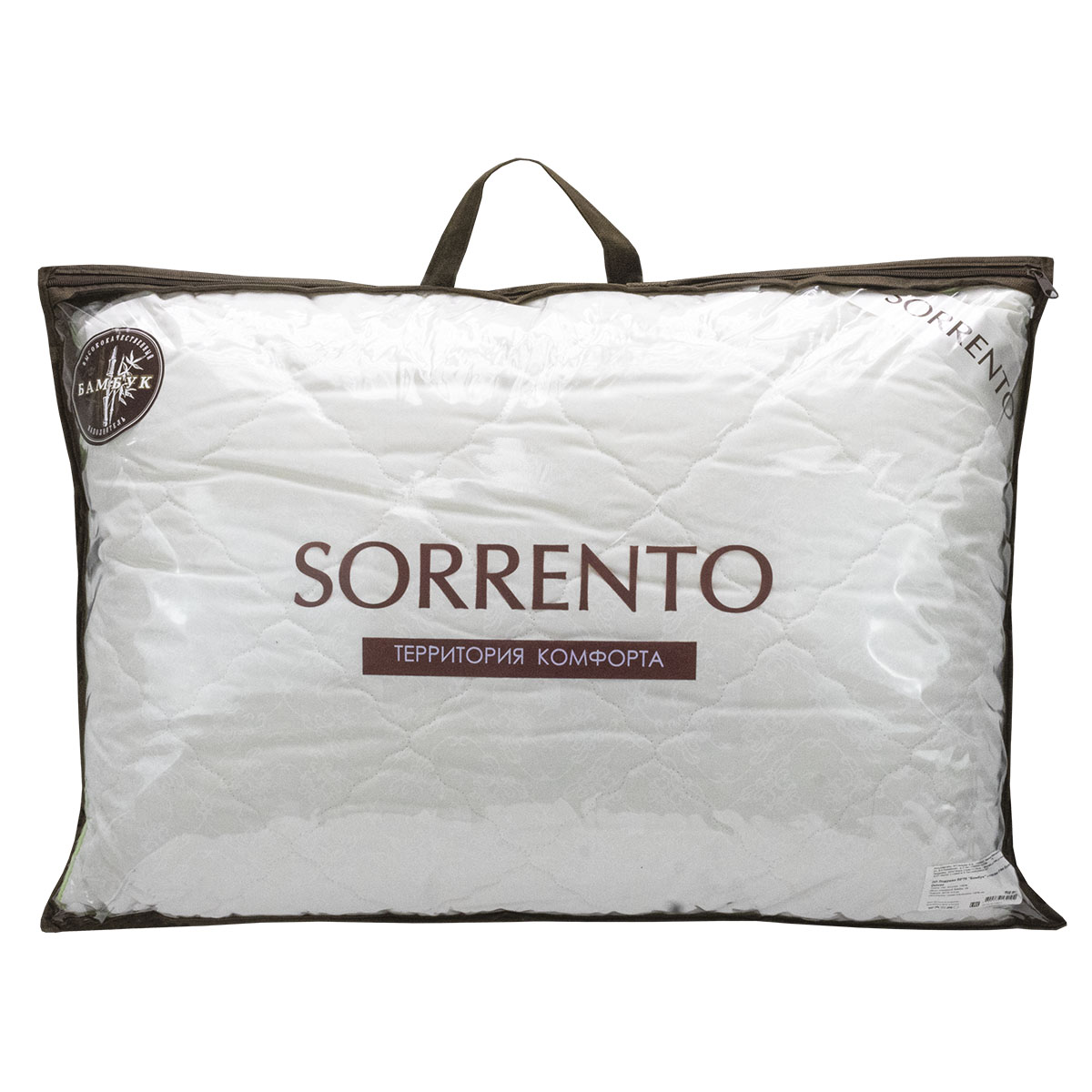 Подушка для сна SORRENTO DELUXE стеганая Бамбук 50x70 см на диван, кровать сатин