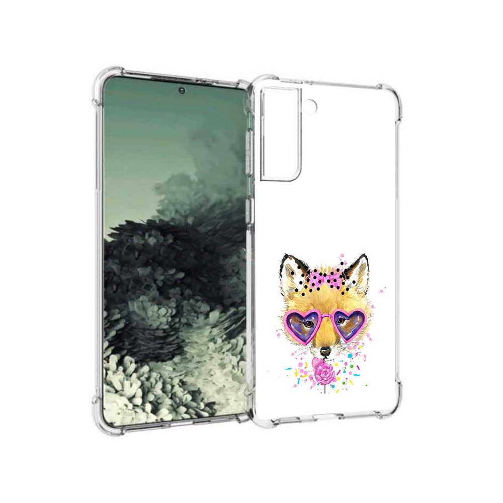 

Чехол MyPads Tocco для Samsung Galaxy S21+ лисенок с бантиком (PT157355.533.441), Прозрачный, Tocco