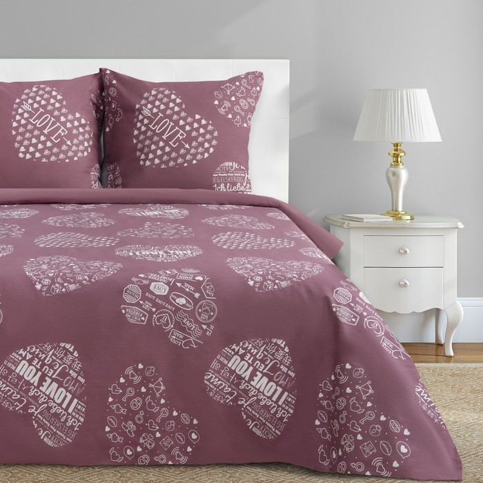 

Постельное бельё Этель Te amo, вид 2, 1.5-сп., 143x215 см, 150x214 см, 70x70 см (2 ш, Этель "Te amo"