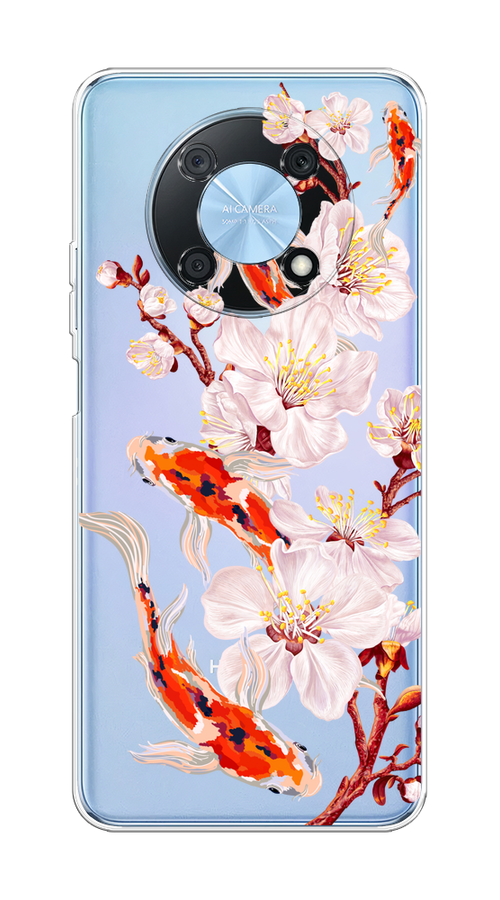 

Чехол на Huawei Nova Y90 "Карпы и сакура", Оранжевый;розовый;бежевый;прозрачный, 6109350-1
