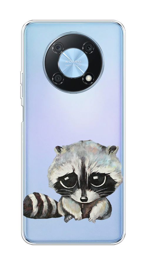 

Чехол на Huawei Nova Y90 "Большеглазый енот", Серый;черный;прозрачный, 6109350-1