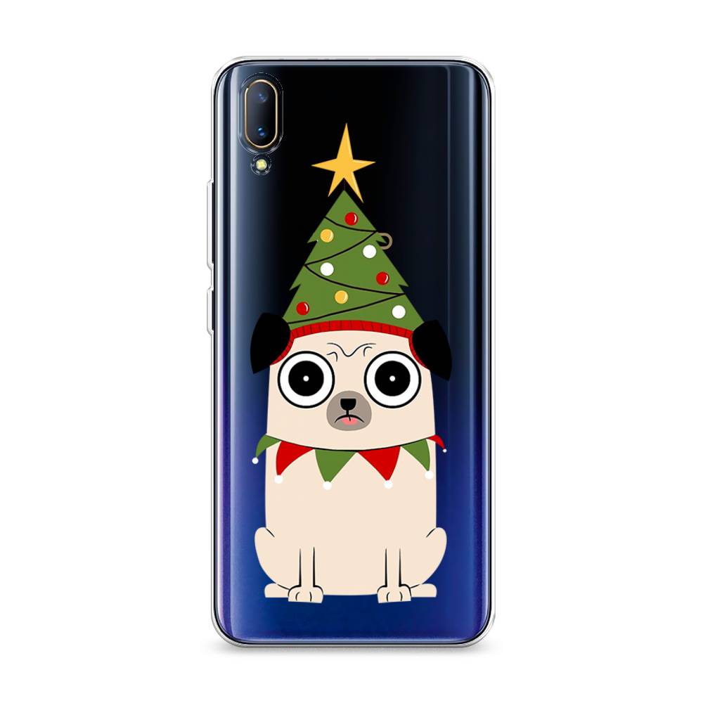 

Чехол на Vivo V11 "Собачка с ёлочкой", Бежевый;красный;зеленый, 260850-1