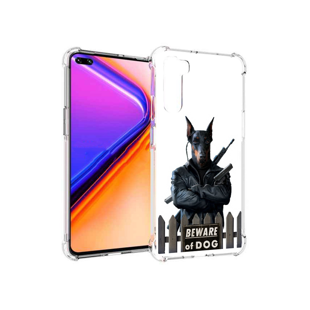 

Чехол MyPads Tocco для OnePlus Nord доберман (PT227045.136.332), Прозрачный, Tocco