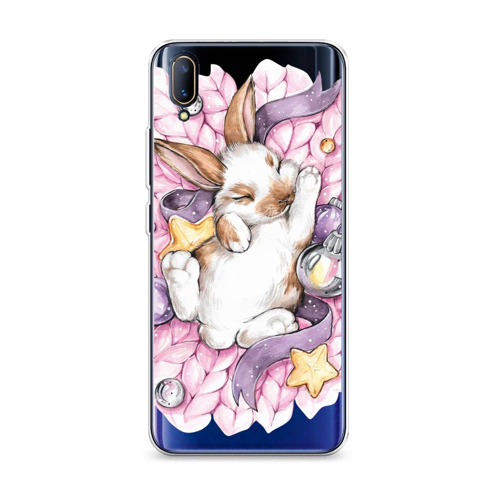 

Чехол на Vivo V11 "Кролик спит", Розовый;белый, 260850-5