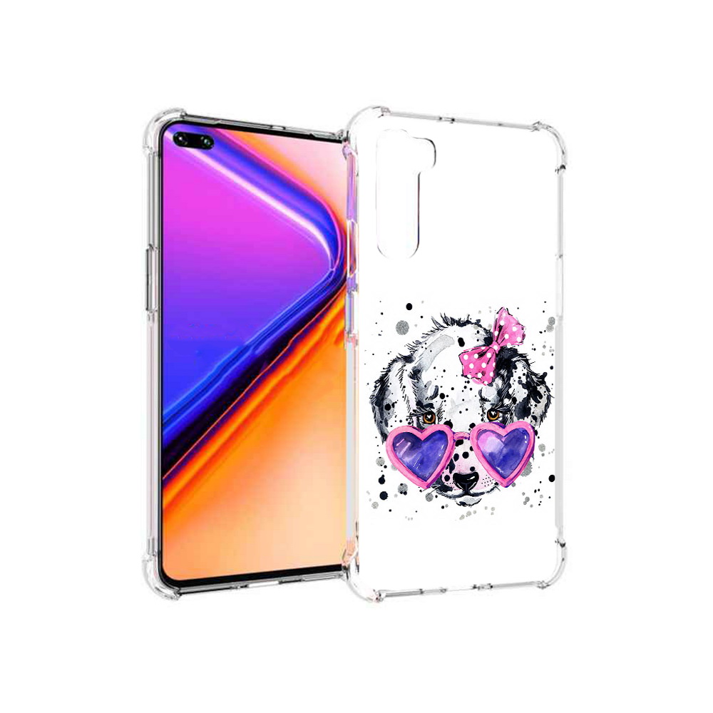 

Чехол MyPads Tocco для OnePlus Nord долматинец в очках (PT227045.136.337), Прозрачный, Tocco