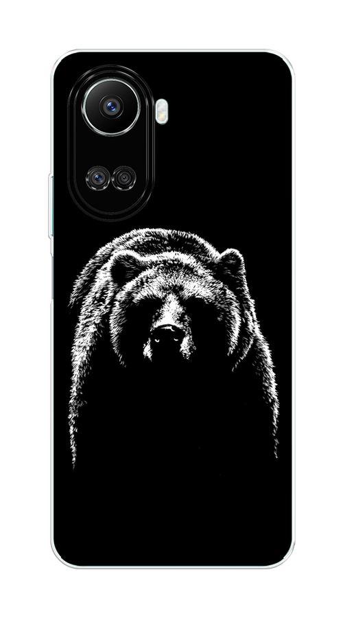

Чехол на Huawei nova 10 SE "Медведь в ночи", Белый;черный, 6109650-1