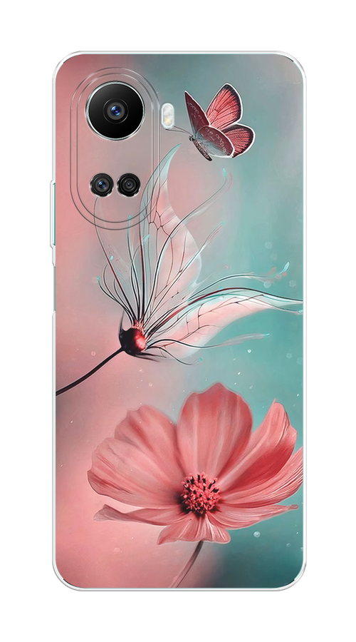 

Чехол на Huawei nova 10 SE "Бабочка и цветок", Голубой;розовый, 6109650-1