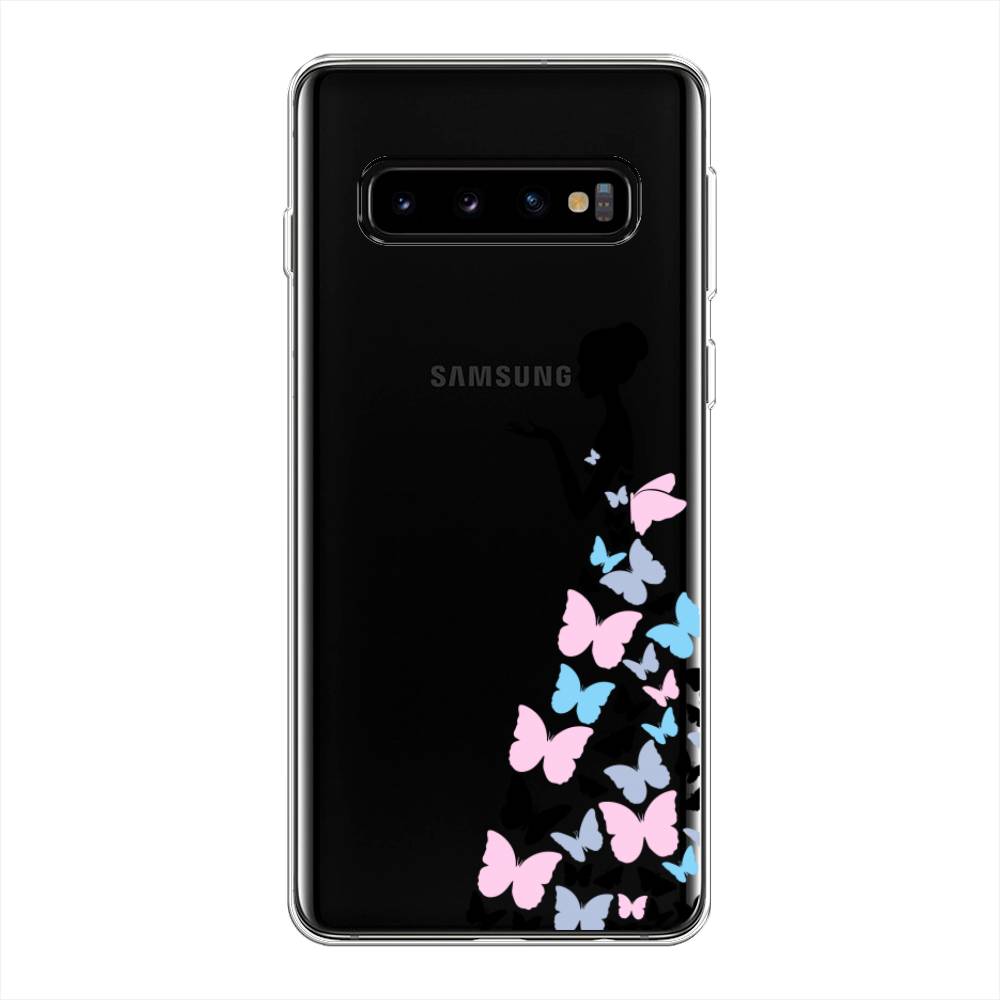 фото Силиконовый чехол "платье из бабочек" на samsung galaxy s10 + awog