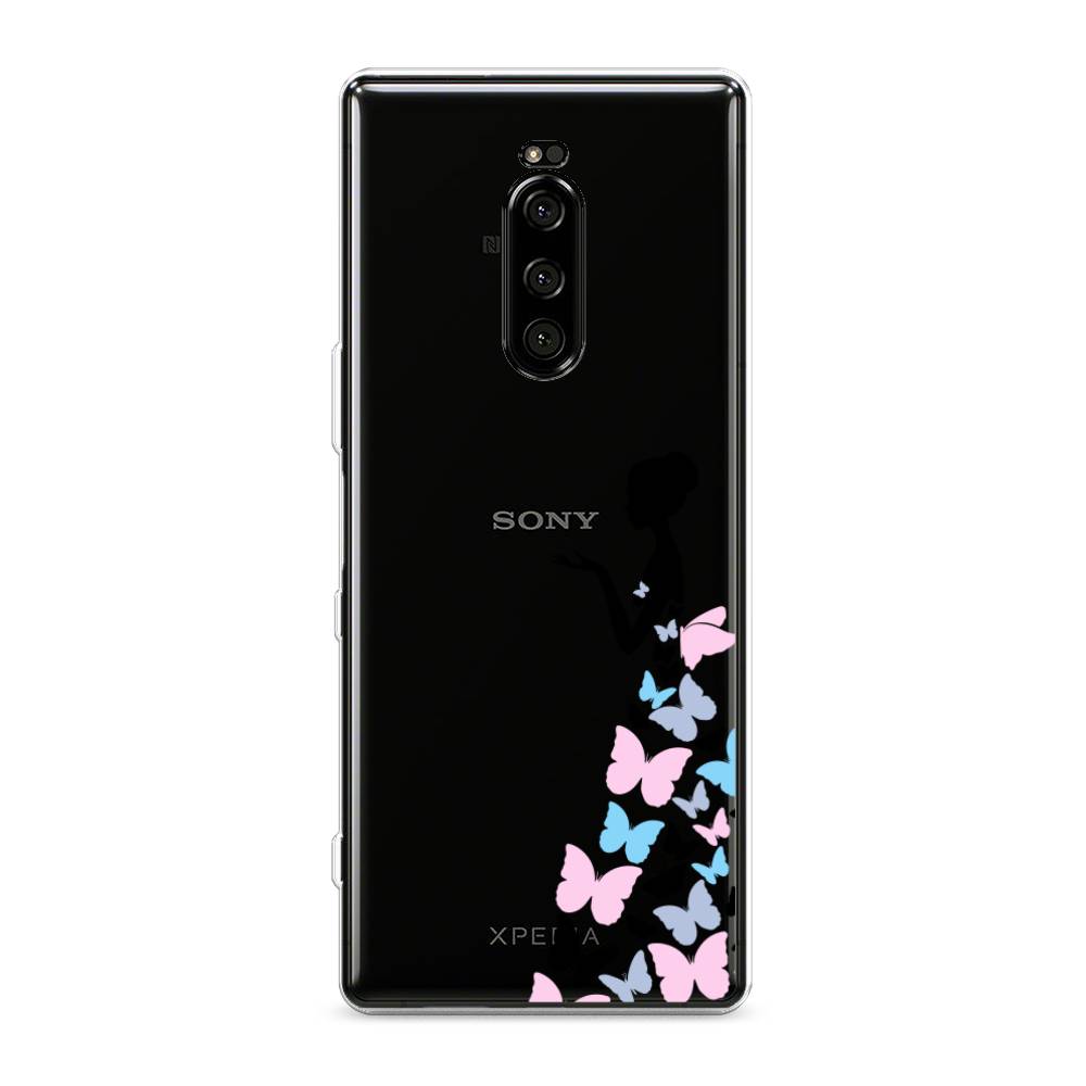 фото Силиконовый чехол "платье из бабочек" на sony xperia 1 awog