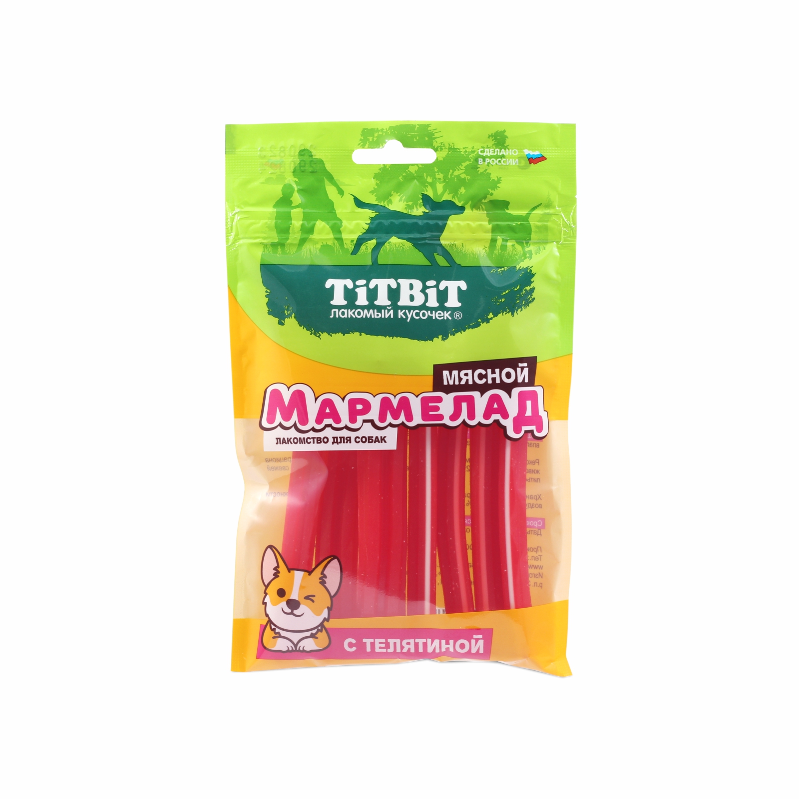 

Лакомство для собак TiTBiT Мармелад мясной с телятиной, 120 г