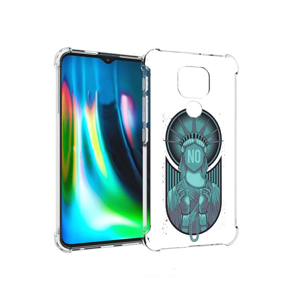 

Чехол MyPads Tocco для Motorola Moto E7 Plus статуя свободы зеленый (PT155921.339.623), Прозрачный, Tocco