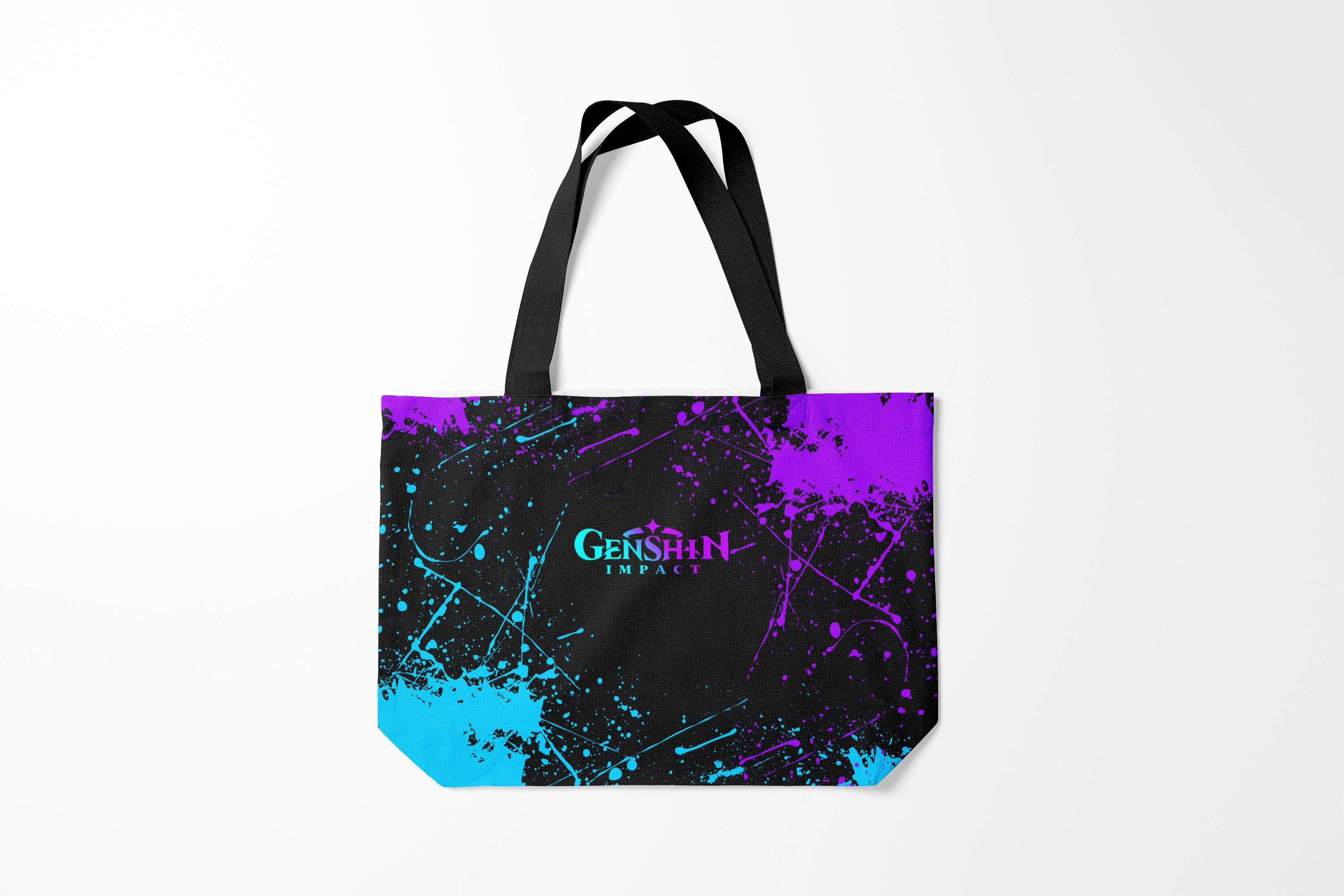 

Сумка шoппер унисекс Burnettie Genshin Impact NEON LOGO, черный, Genshin Impact NEON LOGO