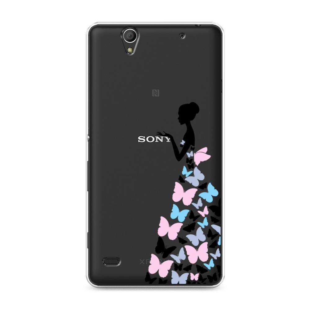 фото Силиконовый чехол "платье из бабочек" на sony xperia c4 awog