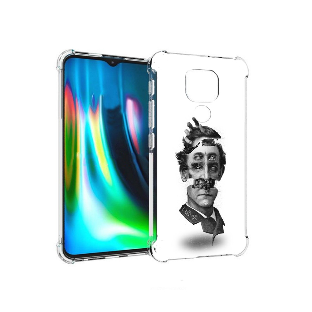 

Чехол MyPads Tocco для Motorola Moto E7 Plus страшное лицо абстракция (PT155921.339.628), Прозрачный, Tocco