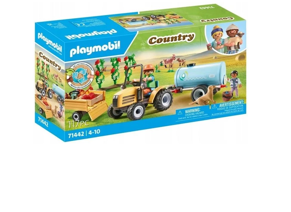 Игровой набор Playmobil Country Трактор с прицепом и баком для воды 71442